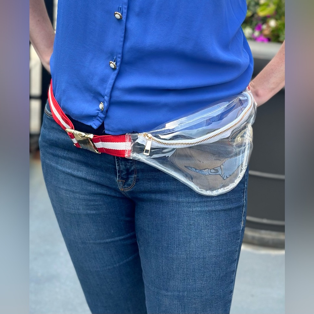 Clear Fanny pack. New! Red!